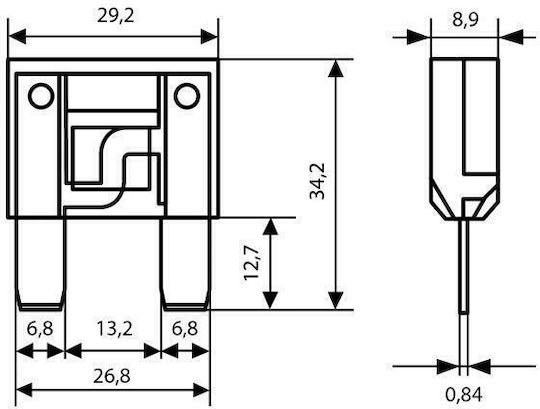 Lampa Maxi Blade Fuse 60A Siguranță Auto Lamelară