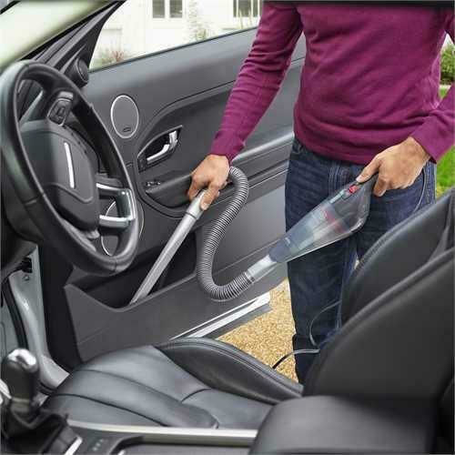 Black & Decker Σκουπάκι Αυτοκινήτου Στερεών με Ισχύ 9W & Καλώδιο Αναπτήρα 12V Grey, Red