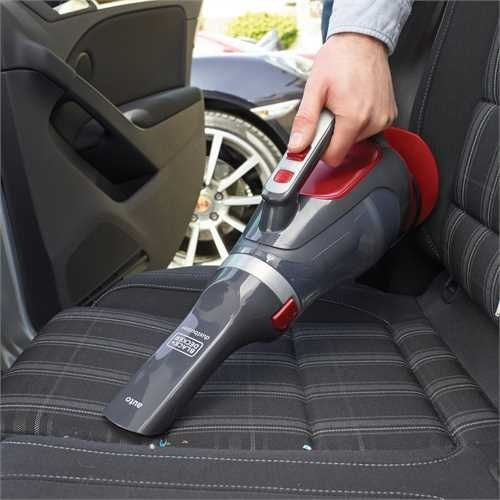 Black & Decker Aspirator de mână pentru mașină Aspirare uscată cu Putere 12W & Cablu de brichetă auto 12V Gri, Roșu