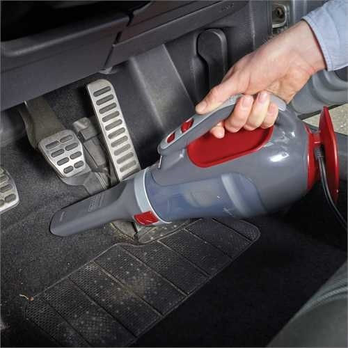 Black & Decker Aspirator de mână pentru mașină Aspirare uscată cu Putere 12W & Cablu de brichetă auto 12V Gri, Roșu