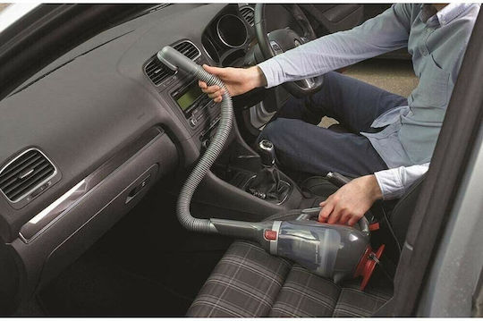 Black & Decker Aspirator de mână pentru mașină Aspirare uscată cu Putere 12W & Cablu de brichetă auto 12V Gri, Roșu