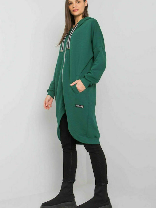 Relevance Women's Long Hooded Cardigan Green