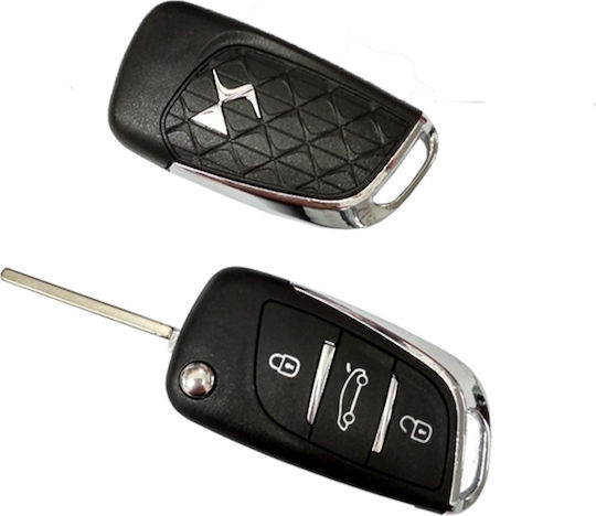 Foldable Car Key Shell with Blade with 3 Buttons for Citroen DS