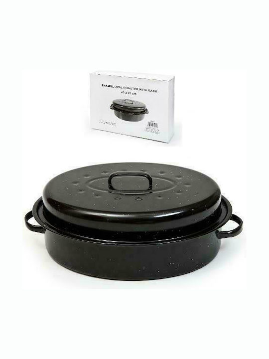 Homestyle Dutch Oven Oval of Aluminum with Grill 42x32cm