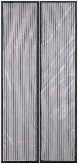 Magic Mesh Moskitonetz Tür mit Klebeband mit Magnetverschluss aus Polyester Beiges 220x120cm