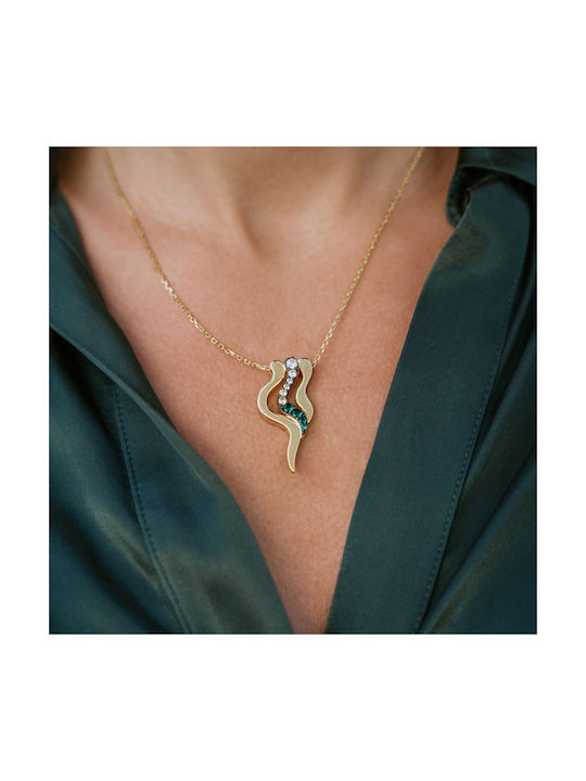 Jcou Like The Wind Necklace from Gold Plated Silver with Zircon