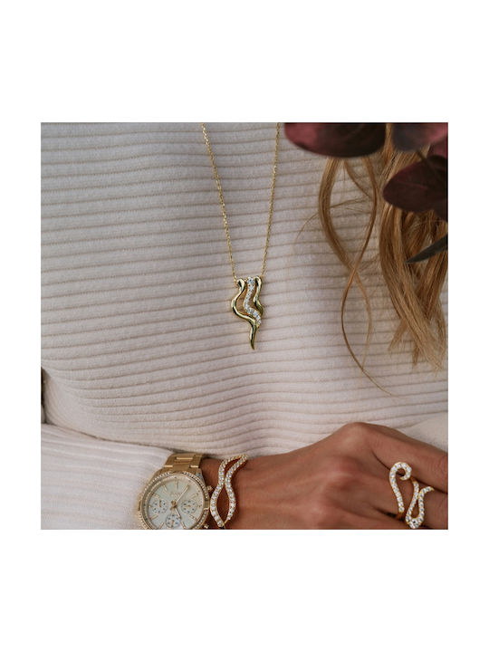 Jcou Like The Wind Necklace from Gold Plated Silver with Zircon