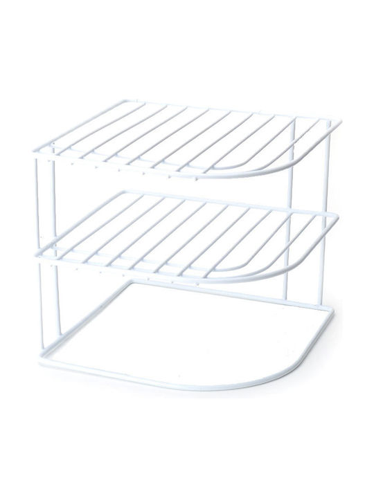 Euronova Kitchen Organizer Racks Metallic in White Colour 20x23x20.5cm