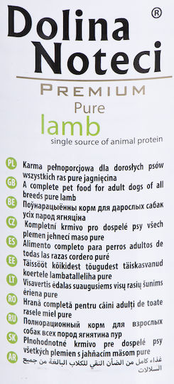 Dolina Noteci Premium Pure Wet Food Dogs in Cans with Lamb Grain-Free & Gluten-Free 400gr
