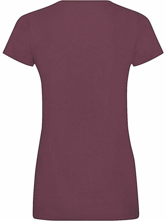 Fruit of the Loom Sofspun T Femeiesc Tricou Promotional Mânecă Scurtă în Burgundy Culore