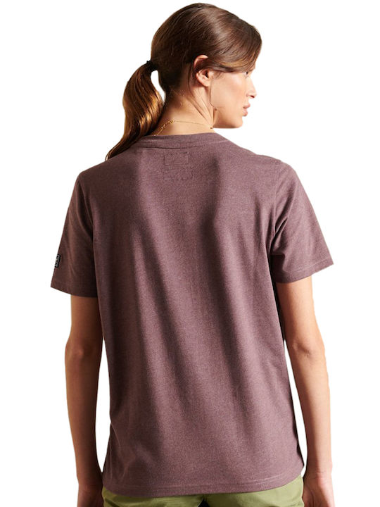 Superdry Γυναικείο T-shirt Rich Deep Burgundy Marl