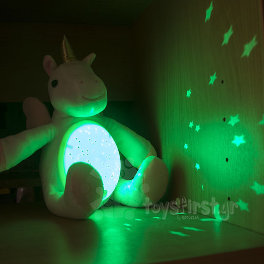 Luna Plüscheinhorn mit LED-Projektor 25 cm