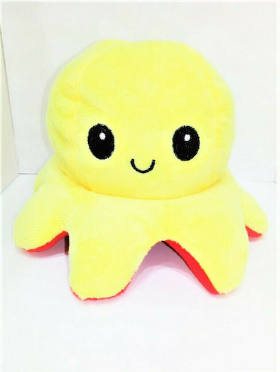 Jucărie de pluș Reversible Octopus Roșu/Galben 12 cm.