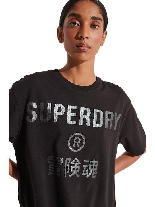 Superdry Damen Oversized T-shirt Schwarz
