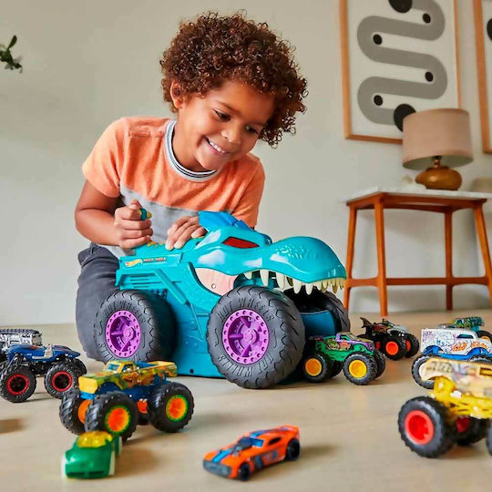 Hot Wheels Monster Trucks Количка Car Chompin' Mega-Wrex 1:64 Monster Truck За 3+ Години
