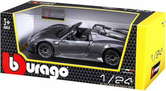 Bburago Porsche 918 Spyder Αυτοκινητάκι Γκρι 1:24 για 3+ Ετών