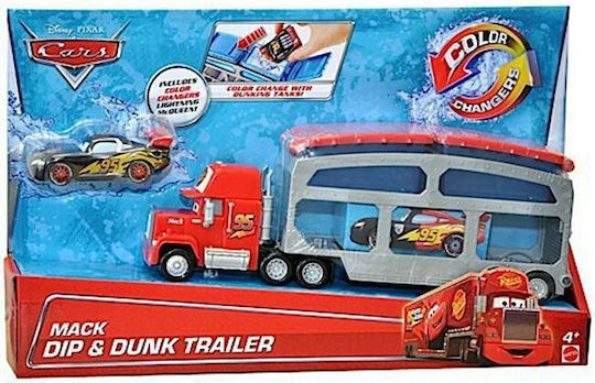 Mattel Disney Cars Color Changers Ice Racers Mack Dip & Dunk Trailer Set Cu Camion Pentru 4+ Ani