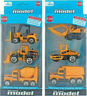 ToyMarkt Mεταλλικά Δομικά Οχήματα 1:64 Free Wheels 3τμχ (Διάφορα Σχέδια)