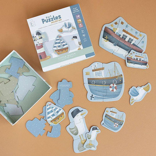 Παιδικό Puzzle 6 in 1 Sailors Bay για 2+ Ετών 24pcs Little Dutch