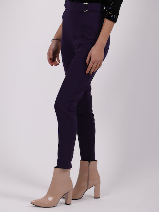 13382 Women's Fabric Trousers Purple