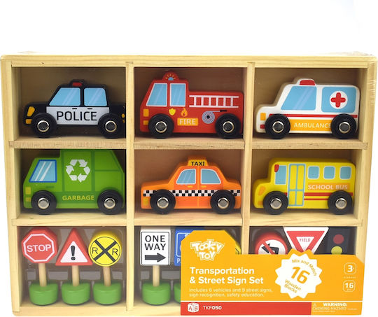 Tooky Toys Κυκλοφοριακή Αγωγή Σετ Αυτοκινητάκια για 3+ Ετών