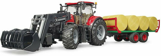 Bruder Case IH Optum 300CVX и Транспортен Ремарке за Балите Фадрома 1:16 Селскостопански за 3+ Години