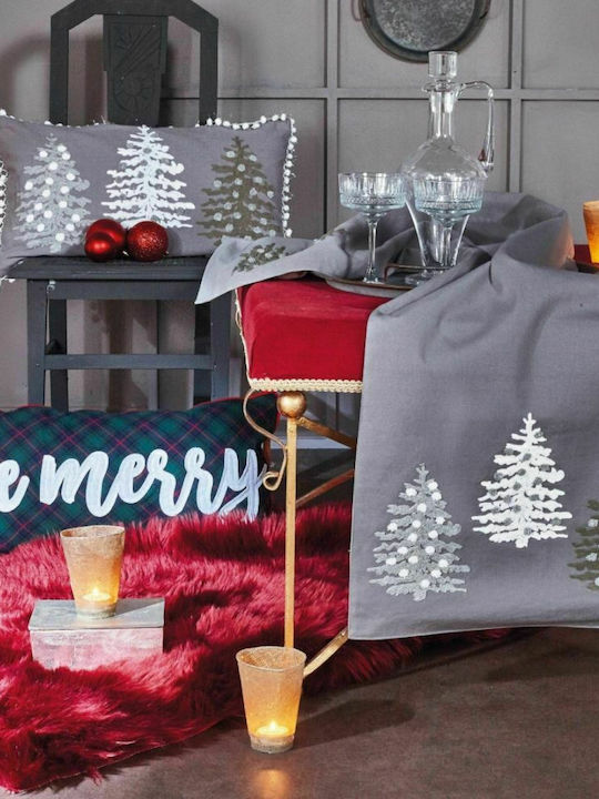 Kentia Christmas Decorative Pillow Rectangular Gray 35x60cm