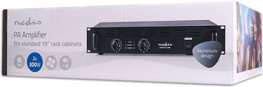 Nedis PA Power Amplifier 2 Channels 300W/4Ω 170W/8Ω with Cooling System Black