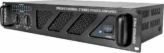 Ibiza Sound AMP800-MKII PA Power Amplifier 2 Channels 600W/4Ω 400W/8Ω with Cooling System Black