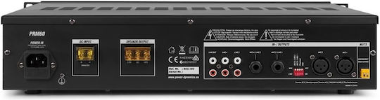 Power Dynamics PRM60 Ολοκληρωμένος Ενισχυτής Εγκαταστάσεων 6.0 Καναλιών με 1 Ζώνη 60W/100V και Συνδέσεις USB/Bluetooth 952.150