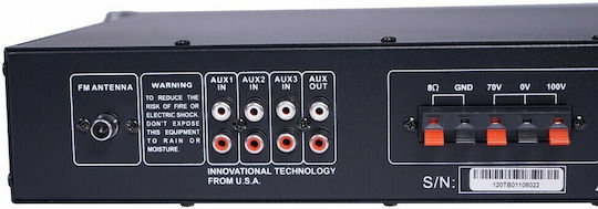 Ihos IPA-240 Integrated Commercial Amplifier 240W/100V Equipped with USB/FM/Bluetooth Black