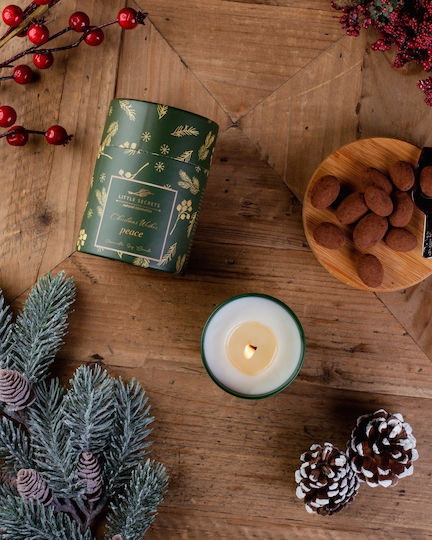 Little Secrets Χριστουγεννιάτικο Γυάλινο Κερί Πράσινο Christmas Wishes