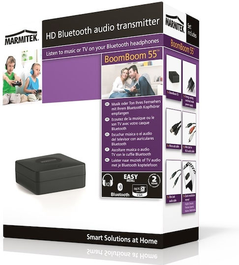 Marmitek BoomBoom 55 Receptor / Transmițător Bluetooth 5.0 cu Ieșire Jack de 3,5 mm