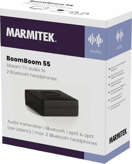 Marmitek BoomBoom 55 Receptor / Transmițător Bluetooth 5.0 cu Ieșire Jack de 3,5 mm