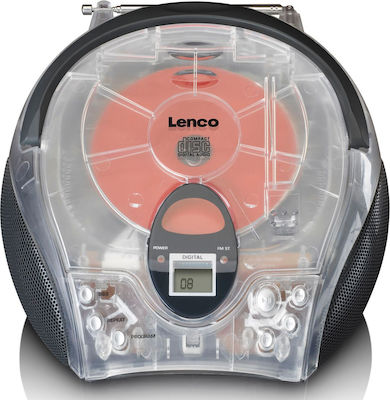 Lenco Portable Radio-CD Player Equipped with CD / MP3 / Radio Transparent