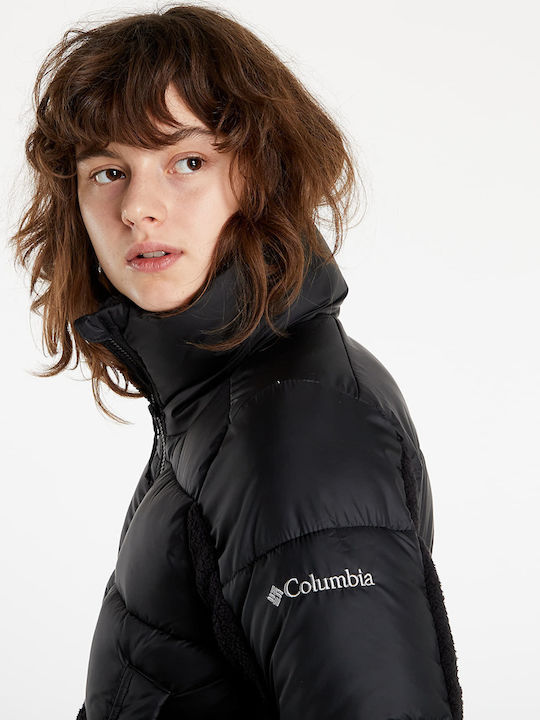 Leadbetter Point Sherpa Hybrid Women's for Hiking Crop Puffer Jacket for Winter Black
