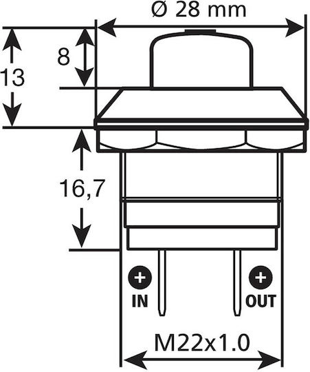 Lampa Car On/Off Switch 10A 12V-24V Universal Red