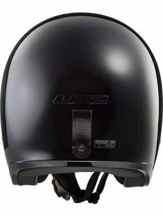 LS2 Spitfire Solid Black Matt Κράνος Μηχανής Jet 1100gr με Sunvisor