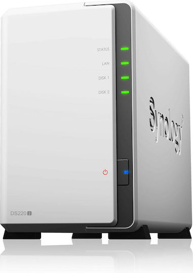 Synology DiskStation DS220j NAS Кула с 2 слота за HDD/SSD