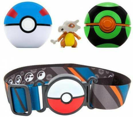 Jazwares Clip'N Go Poke Ball with Belt W6 Pokemon for Age 4+ (Miscellaneous Designs)