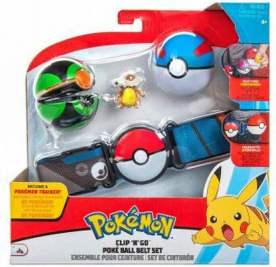 Jazwares Clip'N Go Poke Ball with Belt W6 Pokemon for Age 4+ (Miscellaneous Designs)