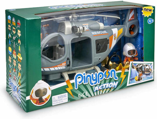 Giochi Preziosi Pinypon Rescue Helicopter & Figure For 4+ Years 7cm