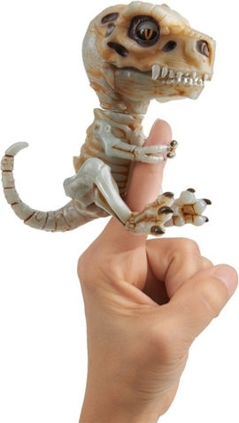 WowWee Miniature Toy Fingerlings Untamed Skeleton Bonehead Raptor Gloom for 5+ Years Old (Various Designs/Assortments of Designs) 1pc