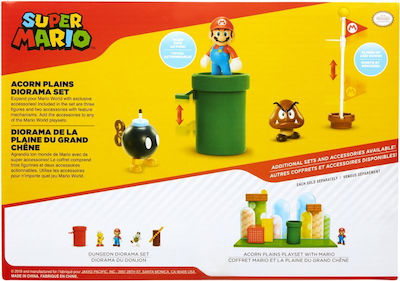 Jakks Pacific Jucărie Miniatură Super Mario Acorn Plains Diorama Set pentru 3+ Ani