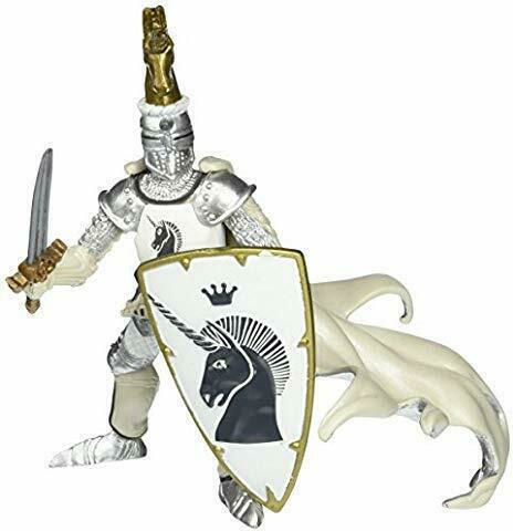 Papo Cavaler Unicorn Argintiu 11 cm (Διάφορα Σχέδια)