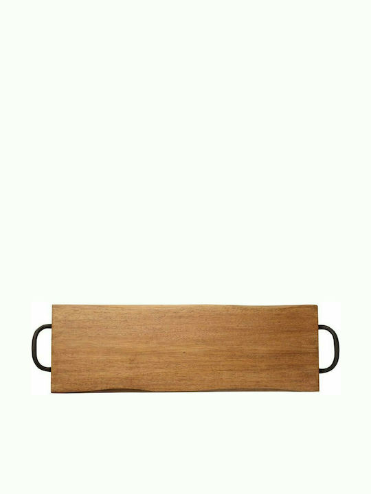 T&G Natural Wooden Cheese Serving Platter with Handle 60x20x2.5cm