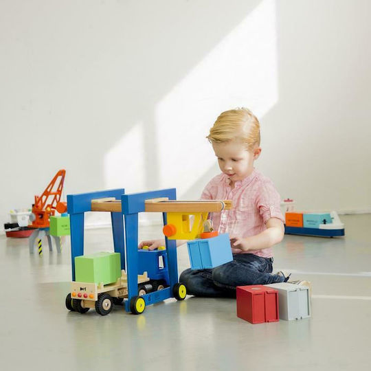 New Classic Toys Baby Aktivitätsspielzeug Fahrzeug Gabelstapler Für Container Mit Rädern Aus Hölzern Für 36+ Monate