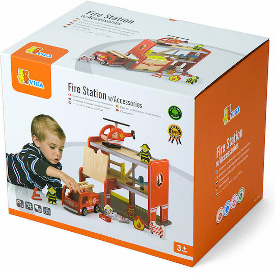 Viga Toys Feuerwehrauto Station Vollständiges 35cm Garage Feuerwehrauto Für 8+ Jahre
