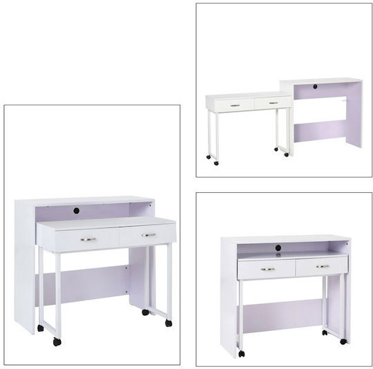Γραφείο Ξύλινο Λευκό 100x36x88εκ.