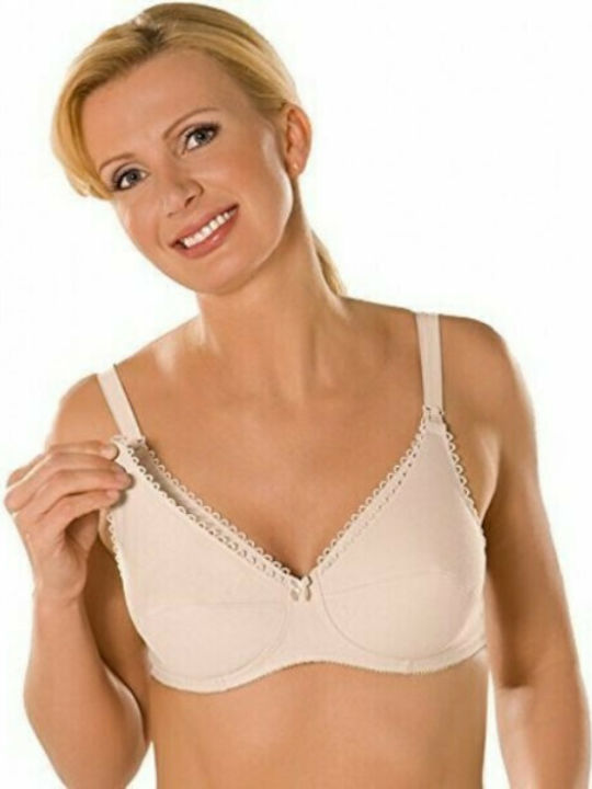 Naturana Cotton Maternity & Nursing Bra with Clips Beige